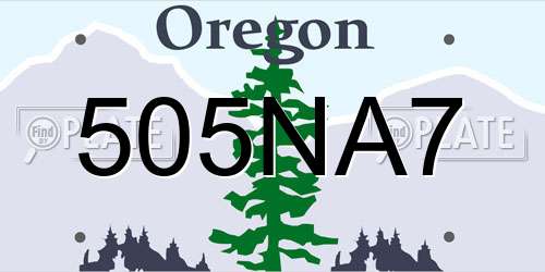 505NA7 Oregon License Plate