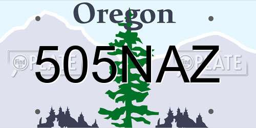 505NAZ Oregon License Plate
