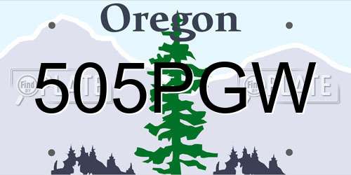 505PGW Oregon License Plate