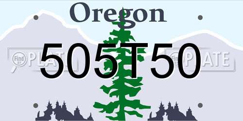 505T50 Oregon License Plate