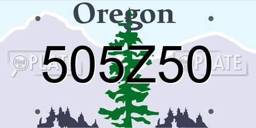 505Z50 Oregon License Plate