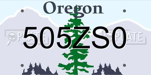 505ZS0 Oregon License Plate