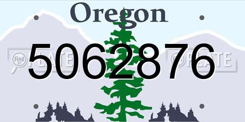 5062876 Oregon License Plate
