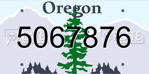 5067876 Oregon License Plate