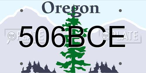 506BCE Oregon License Plate