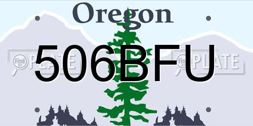 506BFU Oregon License Plate