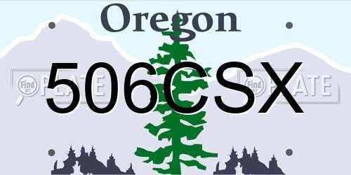 506CSX Oregon License Plate