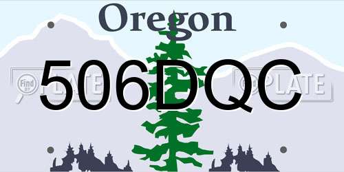506DQC Oregon License Plate