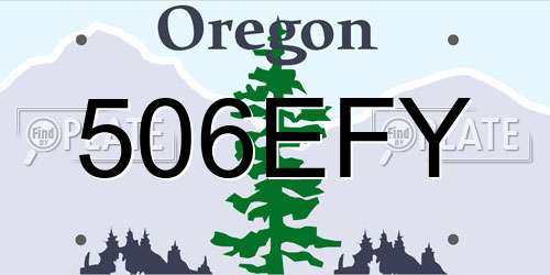 506EFY Oregon License Plate