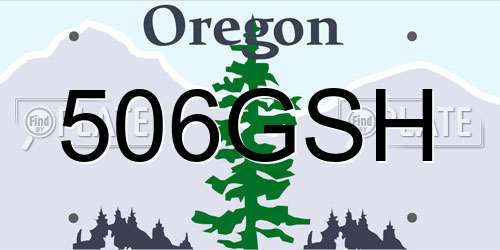 506GSH Oregon License Plate