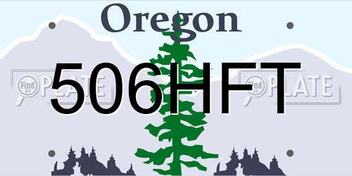 506HFT Oregon License Plate