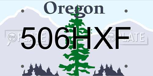 506HXF Oregon License Plate