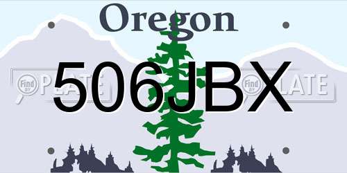 506JBX Oregon License Plate