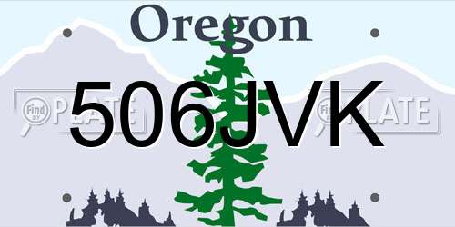 506JVK Oregon License Plate