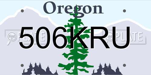 506KRU Oregon License Plate