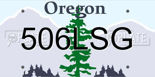 506LSG Oregon License Plate