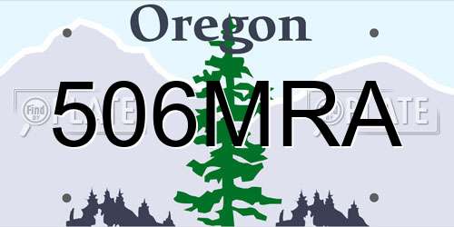506MRA Oregon License Plate