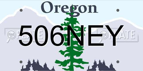 506NEY Oregon License Plate