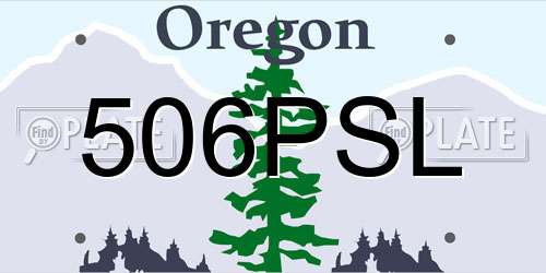 506PSL Oregon License Plate