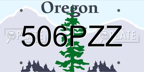 506PZZ Oregon License Plate