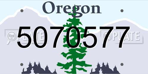 5070577 Oregon License Plate