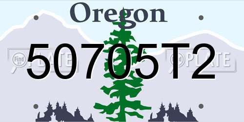 50705T2 Oregon License Plate