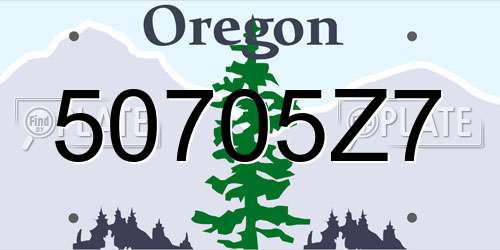 50705Z7 Oregon License Plate