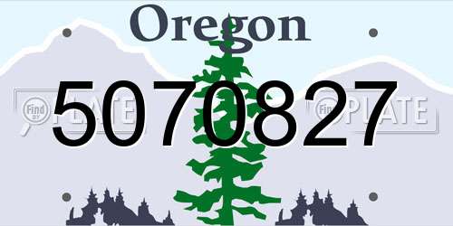 5070827 Oregon License Plate