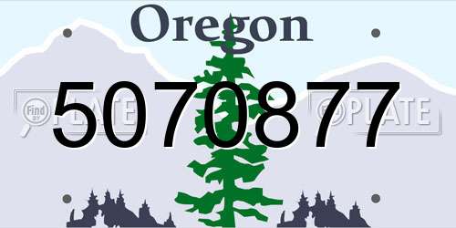 5070877 Oregon License Plate