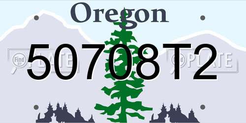 50708T2 Oregon License Plate