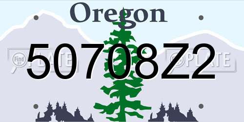 50708Z2 Oregon License Plate