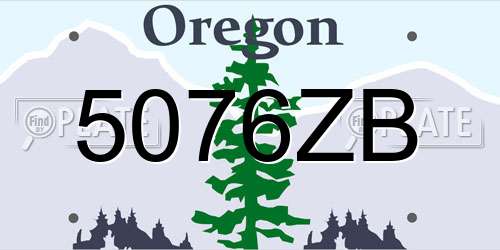 5076ZB Oregon License Plate