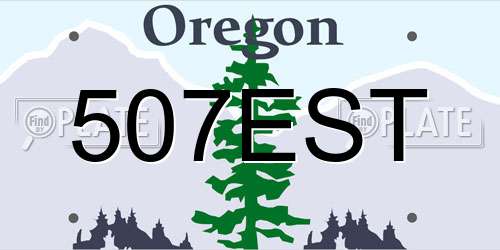507EST Oregon License Plate