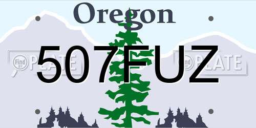 507FUZ Oregon License Plate