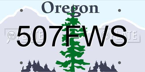 507FWS Oregon License Plate