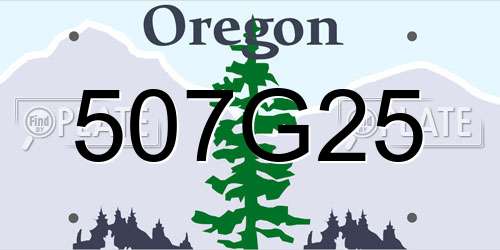 507G25 Oregon License Plate