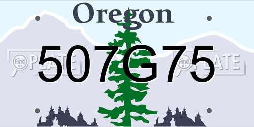 507G75 Oregon License Plate