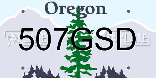 507GSD Oregon License Plate