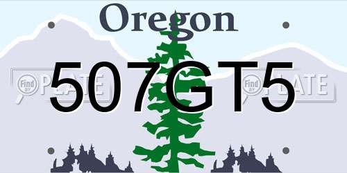 507GT5 Oregon License Plate