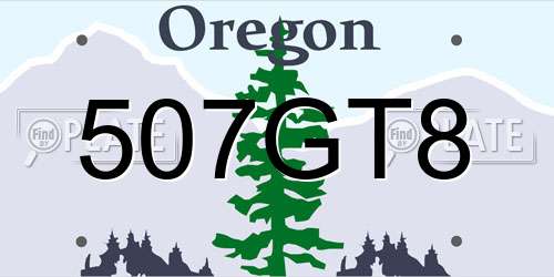 507GT8 Oregon License Plate