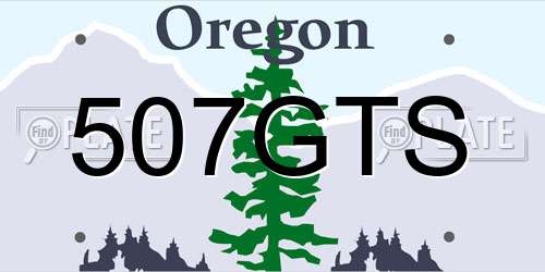 507GTS Oregon License Plate