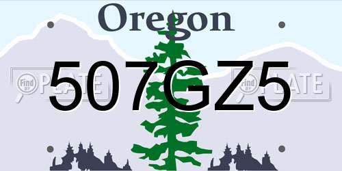 507GZ5 Oregon License Plate