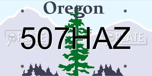 507HAZ Oregon License Plate
