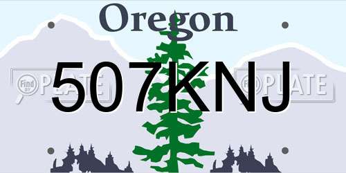507KNJ Oregon License Plate