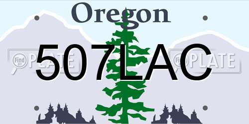 507LAC Oregon License Plate
