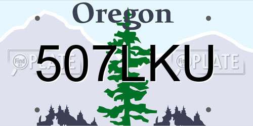507LKU Oregon License Plate