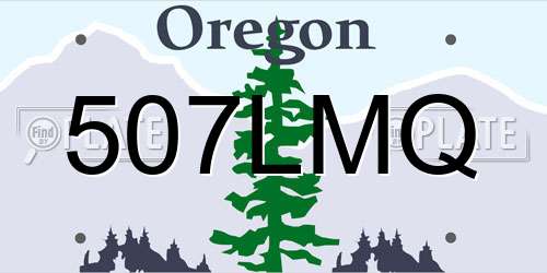 507LMQ Oregon License Plate
