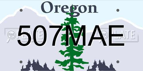 507MAE Oregon License Plate