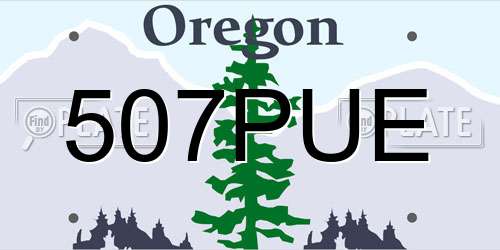 507PUE Oregon License Plate
