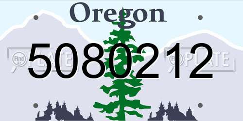 5080212 Oregon License Plate